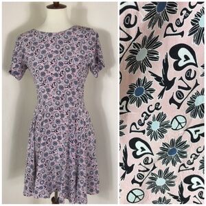 Sandro Love Peace sign print silk dress